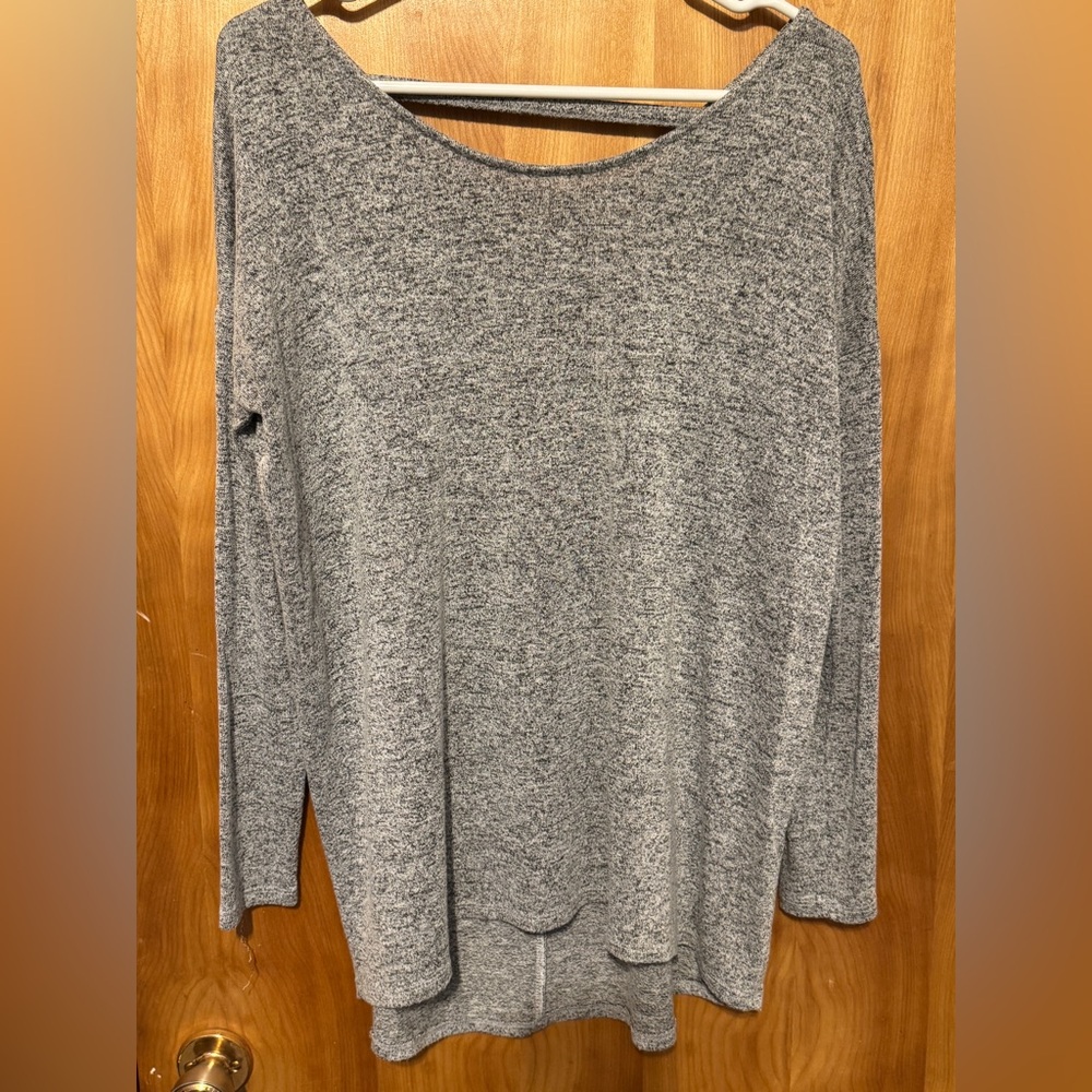 Cherish Heather Gray Long Sleeve Top